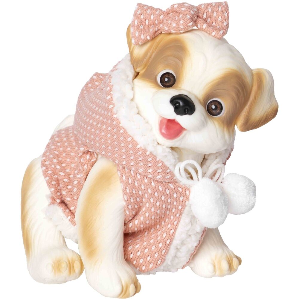 Muñeco bebe reborn perrito chaleco ROSA TOYS