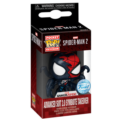 Llavero Pocket POP Marvel Spider-Man 2 Advanced Suit 2.0 Symbiote Takeover FUNKO