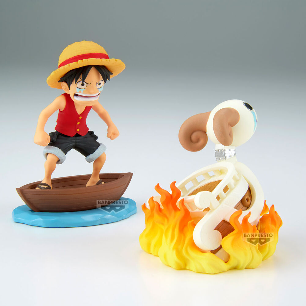 Figura Luffy & Going Merry Log Stories One Piece 8cm BANPRESTO