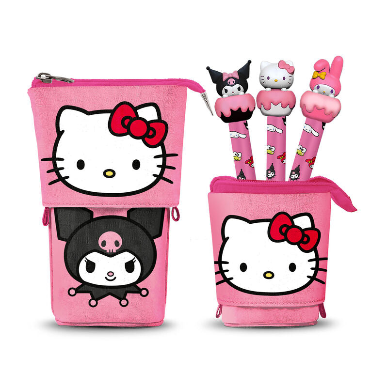 Portatodo + 3 boligrafos borrables Hello Kitty KARACTERMANIA