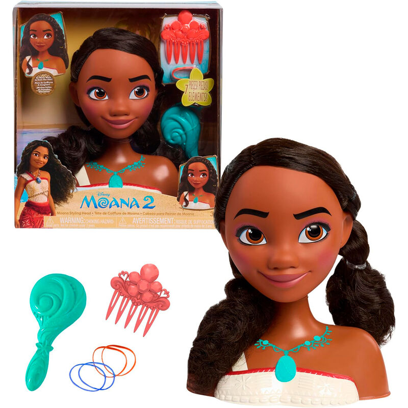 Busto peinados Vaiana Moana 2 Disney JUST PLAY