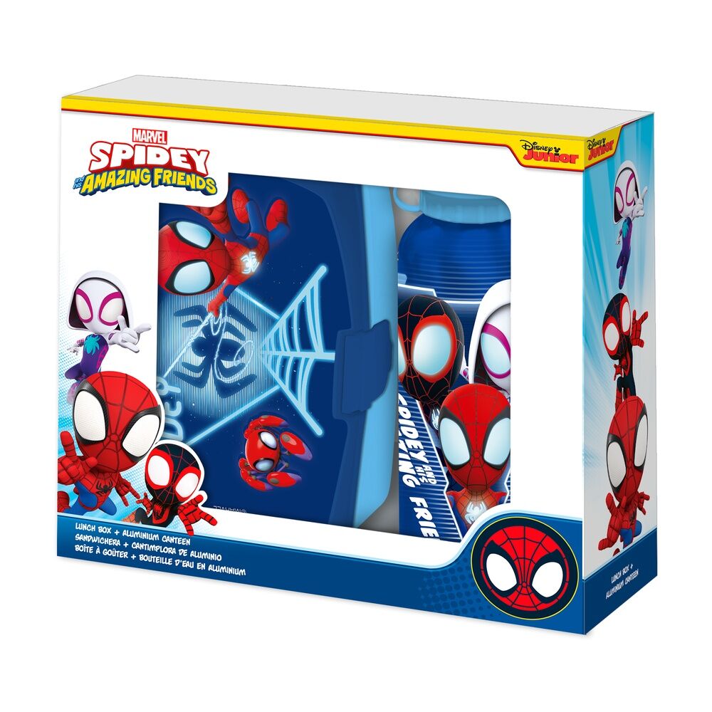 Cantimplora aluminio + sandwichera Spidey the Amazing Friends Marvel 500ml KIDS LICENSING