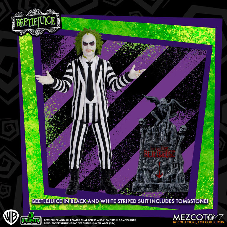 Figura Beetlejuice Striped Suite Beetlejuice 9,5cm MEZCO TOYZ