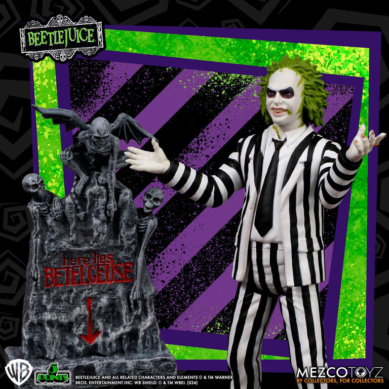 Figura Beetlejuice Striped Suite Beetlejuice 9,5cm MEZCO TOYZ