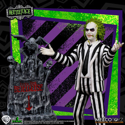 Figura Beetlejuice Striped Suite Beetlejuice 9,5cm MEZCO TOYZ