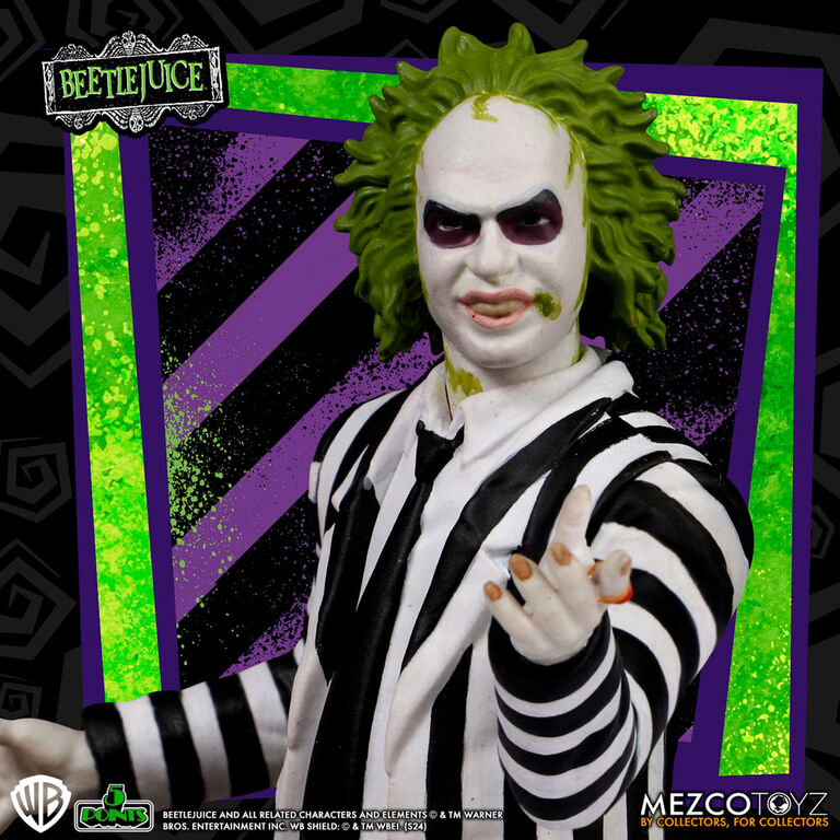 Figura Beetlejuice Striped Suite Beetlejuice 9,5cm MEZCO TOYZ