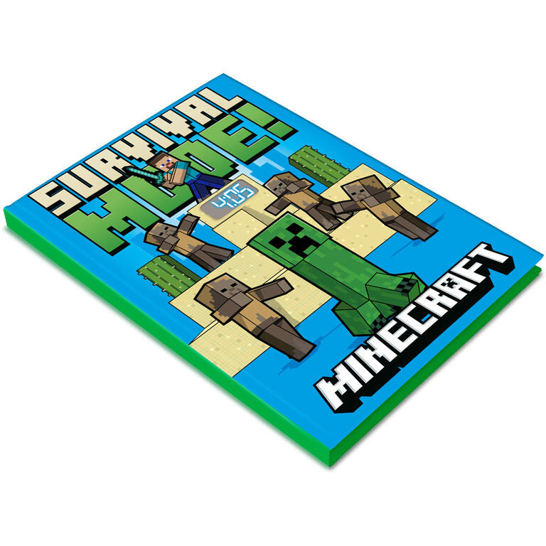 Cuaderno con reloj led Minecraft KIDS LICENSING