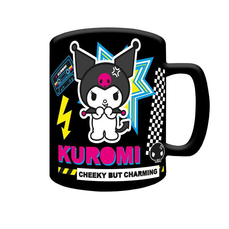 Taza funda de peluche Kuromi Hello Kitty 440ml PYRAMID
