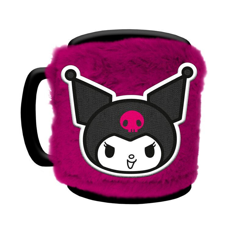Taza funda de peluche Kuromi Hello Kitty 440ml PYRAMID