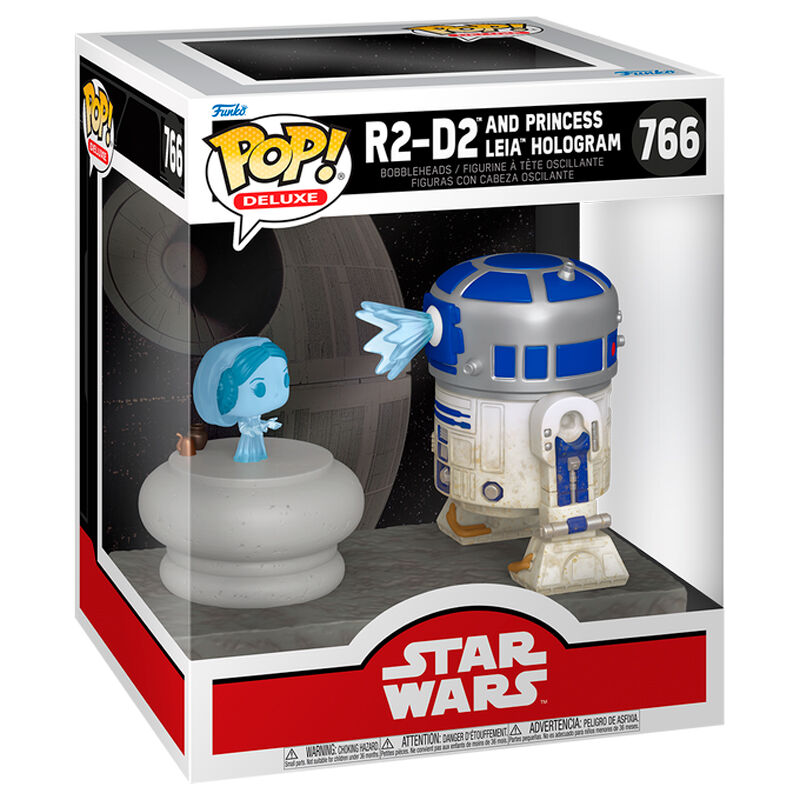 Figura POP Deluxe Star Wars R2-D2 and Princess Leia Hologram FUNKO