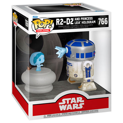 Figura POP Deluxe Star Wars R2-D2 and Princess Leia Hologram FUNKO