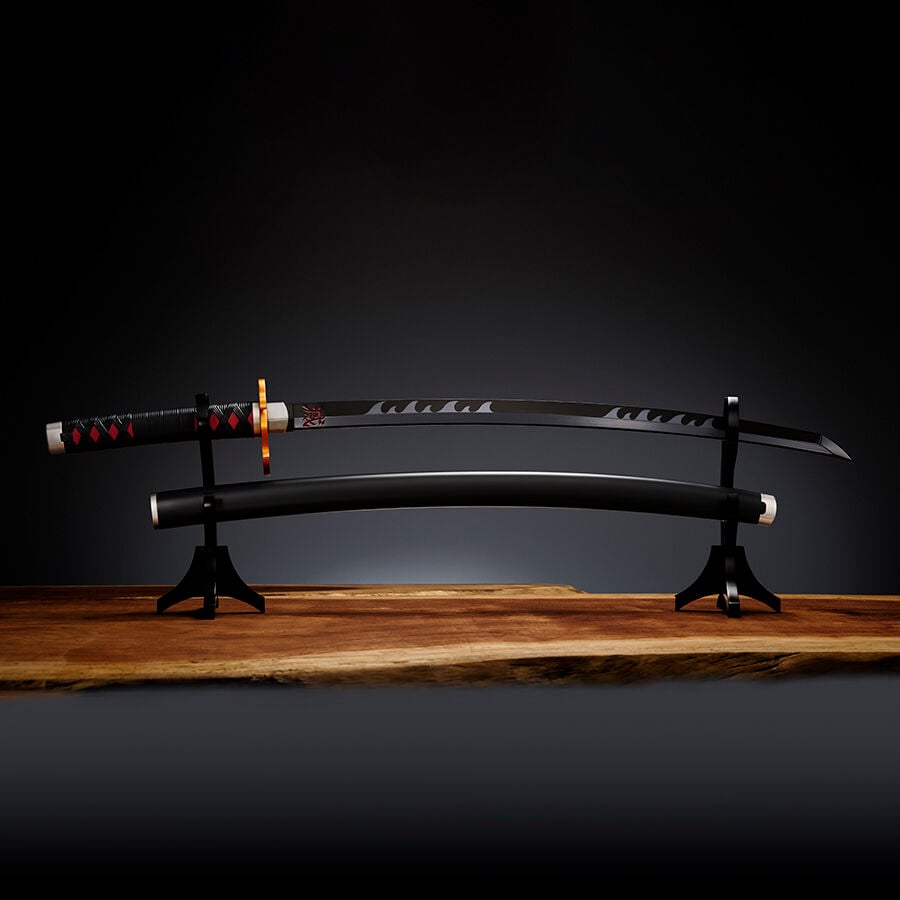 Replica Nichirin Sword Tanjiro Kamado Kyojuro Rengokus Sword Guard Demon Slayer Kimetsu no Yaiba 88cm TAMASHII NATIONS