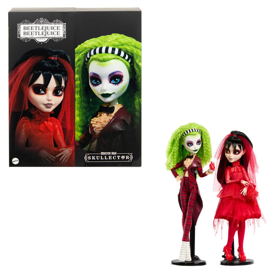 Set 2 muñecas Beetlejuice Bitelchus Monster High Skullector MATTEL