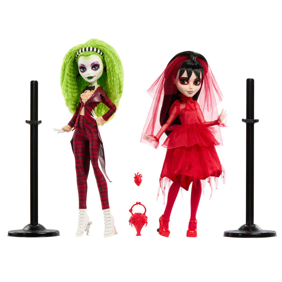 Set 2 muñecas Beetlejuice Bitelchus Monster High Skullector MATTEL