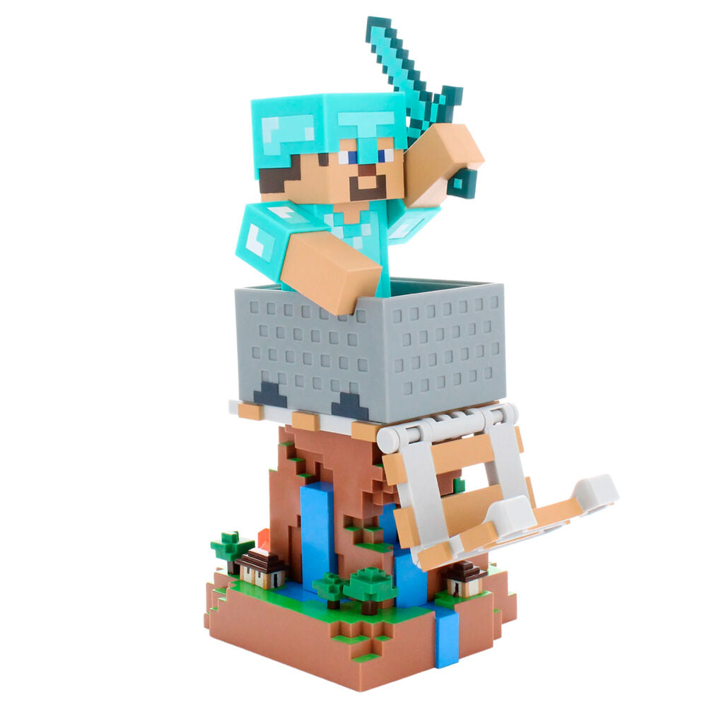 Cable Guy soporte sujecion Diamond Steve Minecraft 20cm EXQUISITE GAMING