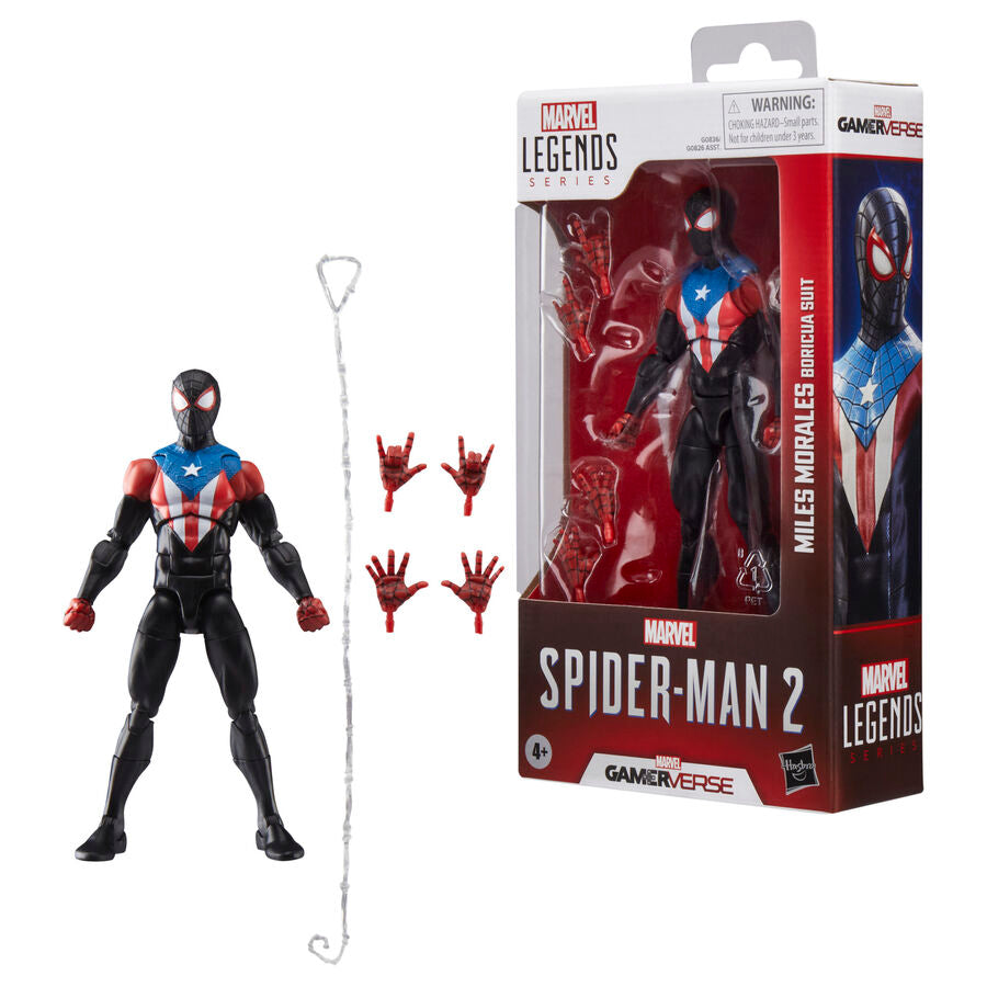 Figura Miles Morales Boricua Suit Spider-Man 2 Marvel Legends 15cm HASBRO
