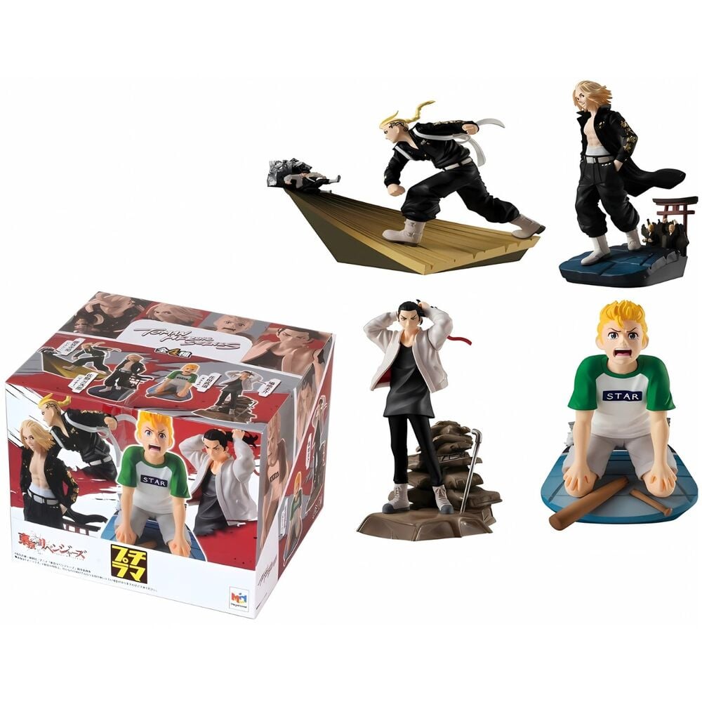 Expositor 4 figuras Petitrama Tokyo Revengers Series Toman Heroic Scenes 8cm MEGAHOUSE