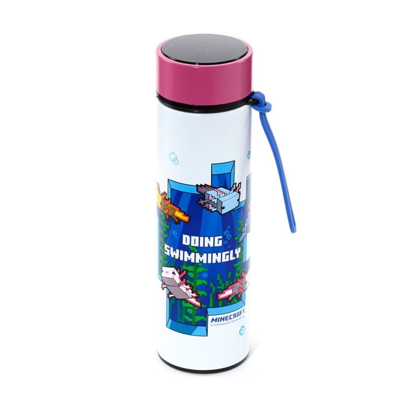 Botella acero inoxidable termo Ajolote Minecraft termometro 450ml PUCKATOR