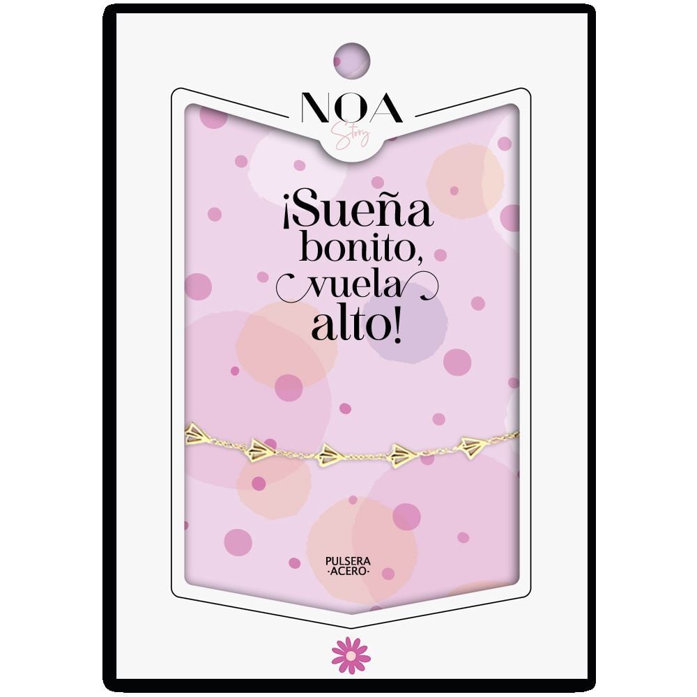 Pulsera Aviones Papel acero dorado - Sueña Bonito, Vuela Alto NOA STORY
