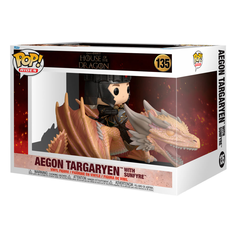 Figura POP Rides La Casa del Dragon Aegon Targaryen with Sunfyre FUNKO