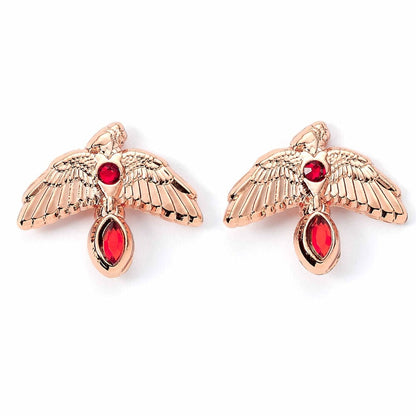 Pendientes Fawkes Rose Gold Harry Potter THE CARAT SHOP