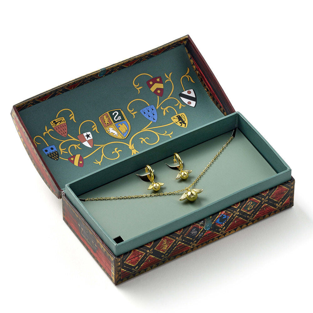 Set Colgante + pendientes Snitch Dorada Harry Potter THE CARAT SHOP