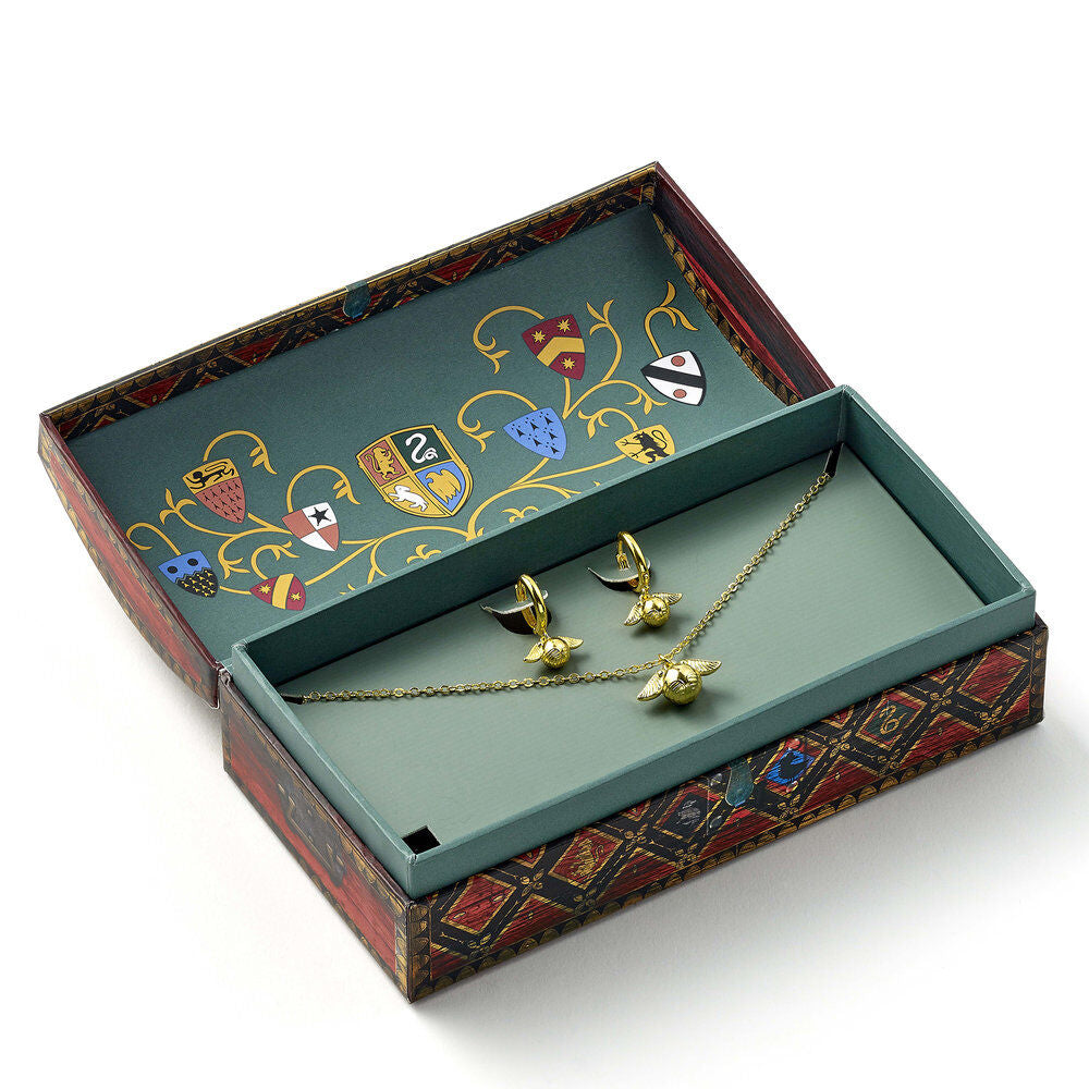 Set Colgante + pendientes Snitch Dorada Harry Potter THE CARAT SHOP