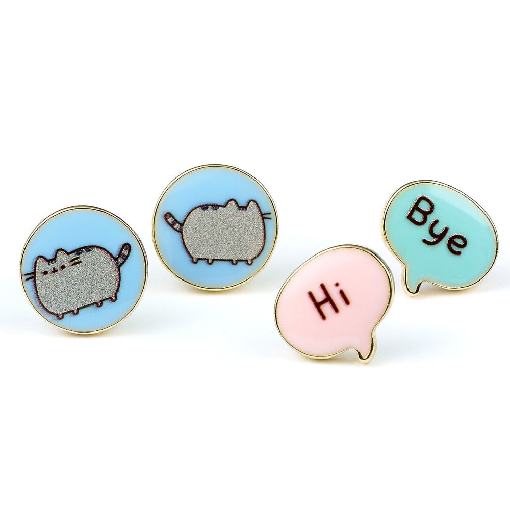 Set 3 pares pendientes Hi Bye Pusheen THE CARAT SHOP