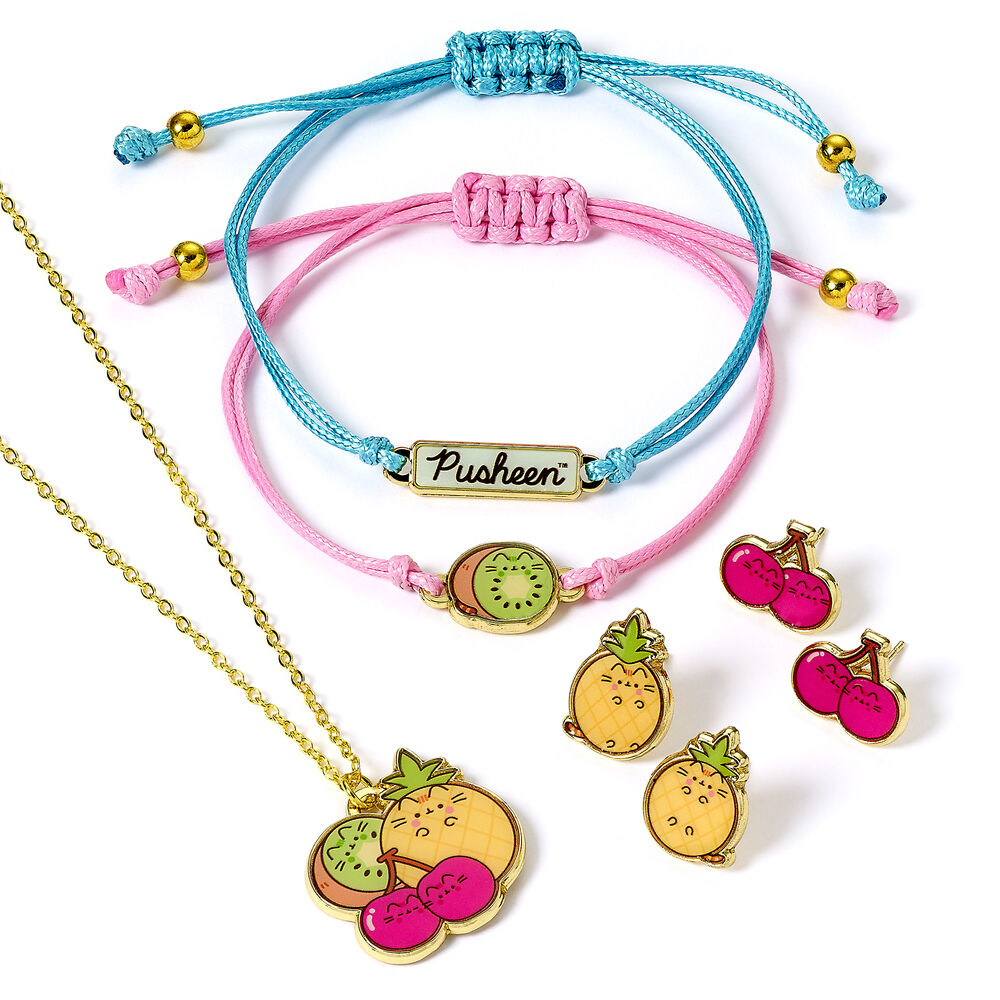 Set Colgante + pulsetas + pendientes Pusheen THE CARAT SHOP