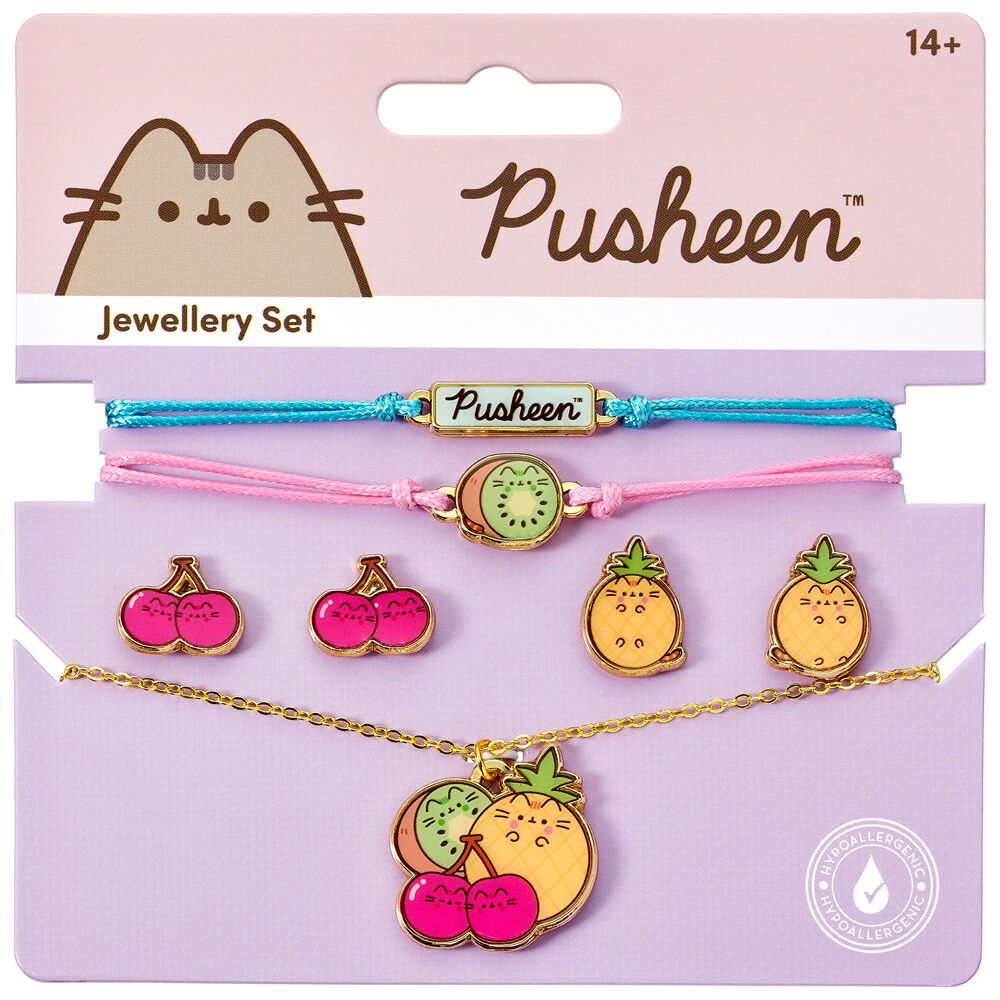 Set Colgante + pulsetas + pendientes Pusheen THE CARAT SHOP