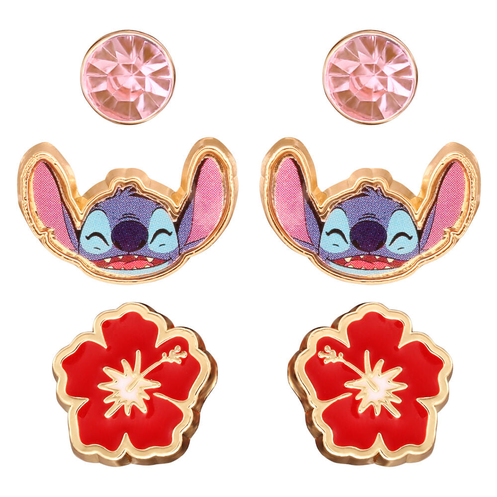 Set 3 Pares de pendientes Stitch Disney PEERS HARDY