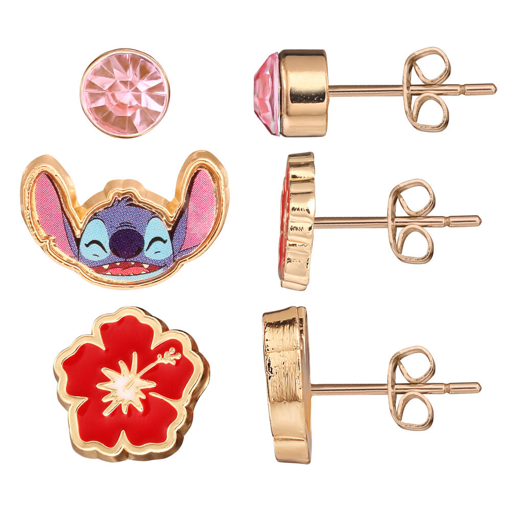 Set 3 Pares de pendientes Stitch Disney PEERS HARDY