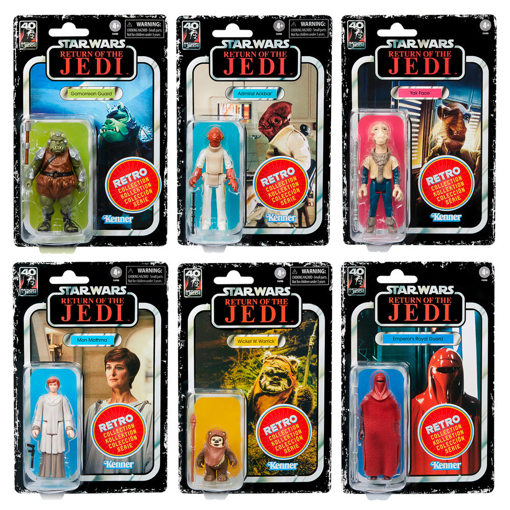 Set 6 figuras coleccion Retro Star Wars El Retorno del Jedi 9,5cm surtido HASBRO