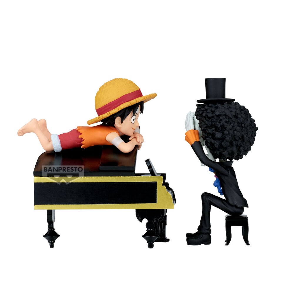 Figura Luffy & Brook Word Collectable Stories One Piece 8cm BANPRESTO