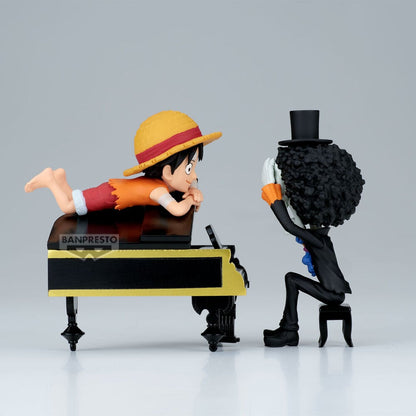 Figura Luffy & Brook Word Collectable Stories One Piece 8cm BANPRESTO
