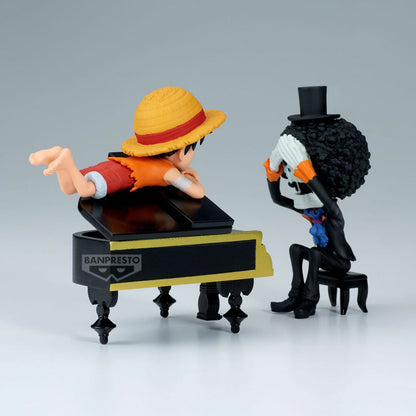 Figura Luffy & Brook Word Collectable Stories One Piece 8cm BANPRESTO