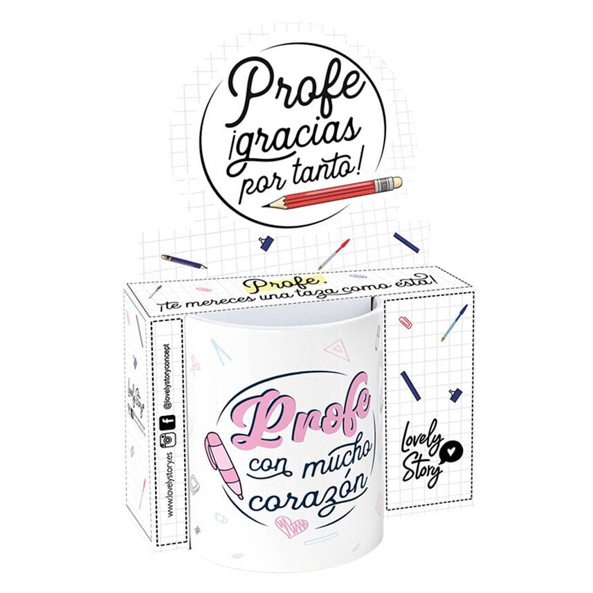 Taza - Profe Con Mucho Corazon 330ml LOVELY STORY