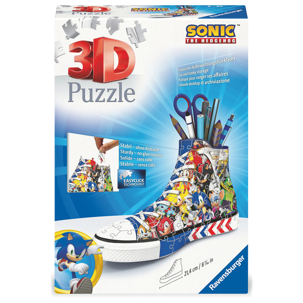 Puzzle 3D Portalapices 3D Zapatilla Sonic the Hedgehog 112pzs RAVENSBURGER