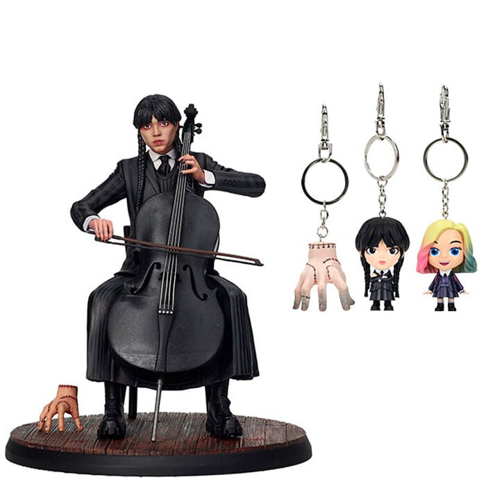 Figura Miercoles Violonchelo + Llavero Wednesday SD TOYS