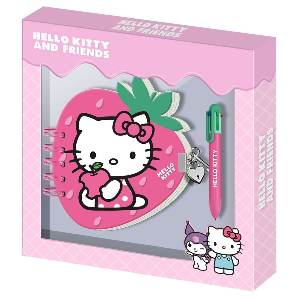 Diario + Boligrafo Fresa Hello Kitty and Friends KARACTERMANIA