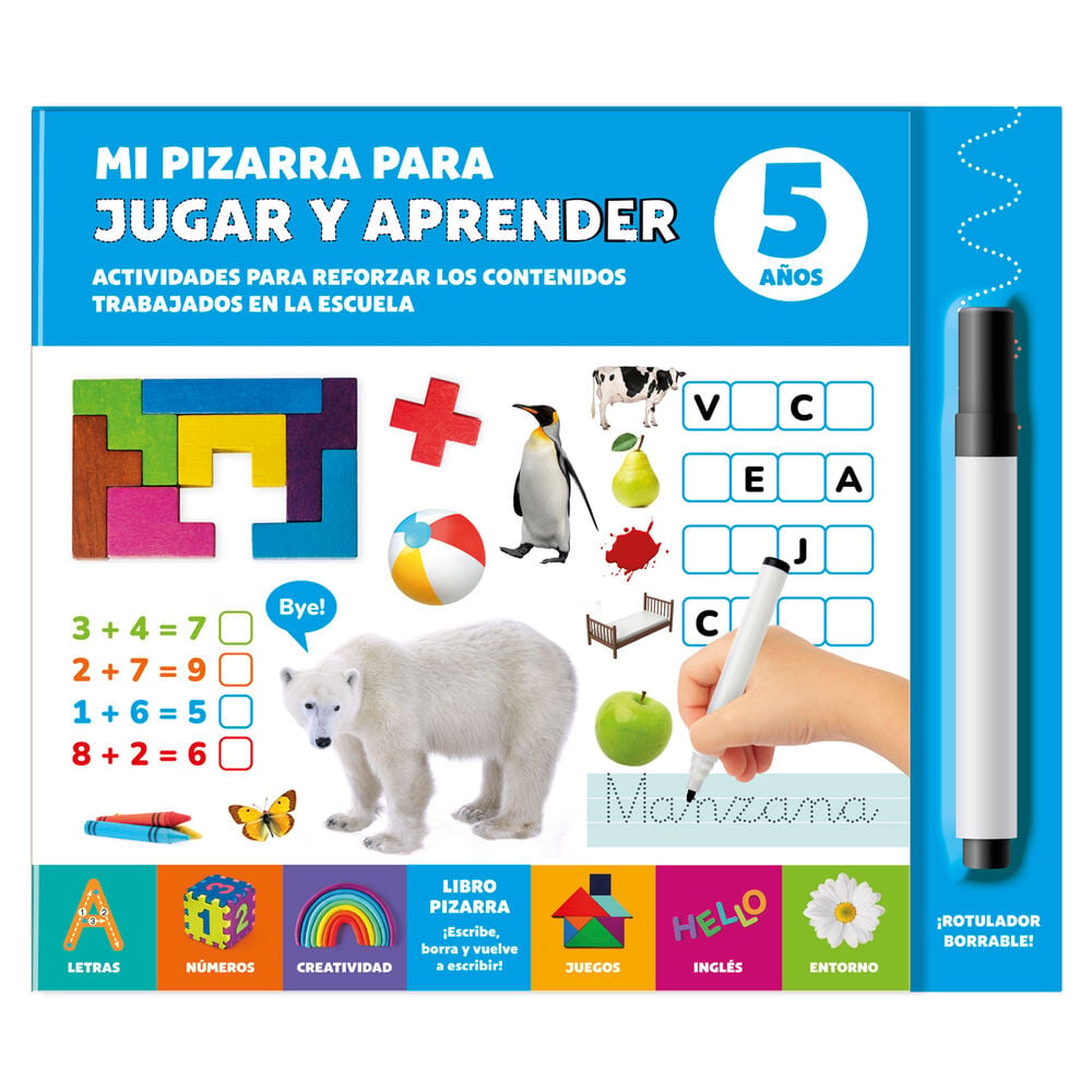 Mi Pizarra para Jugar y Aprender 5 Años español BOOKIT