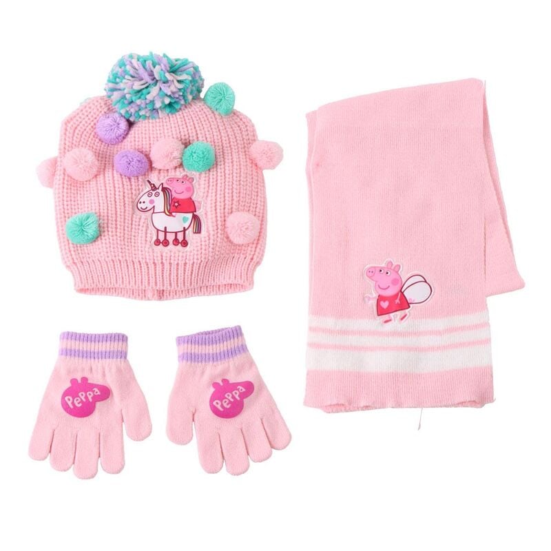 Conjunto gorro guantes bufanda Peppa Pig CERDÁ