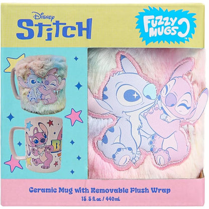 Taza funda de peluche Angel & Stitch Disney 440ml PYRAMID