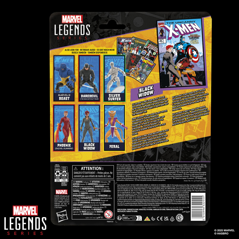 Figura Viuda Negra Black Widow Marvel Legends Series 15cm HASBRO