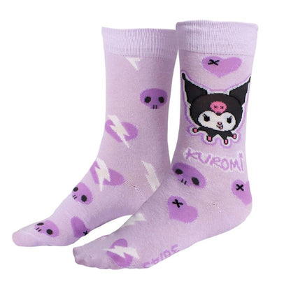 Set 3 calcetines Kuromi Hello Kitty adulto CERDÁ