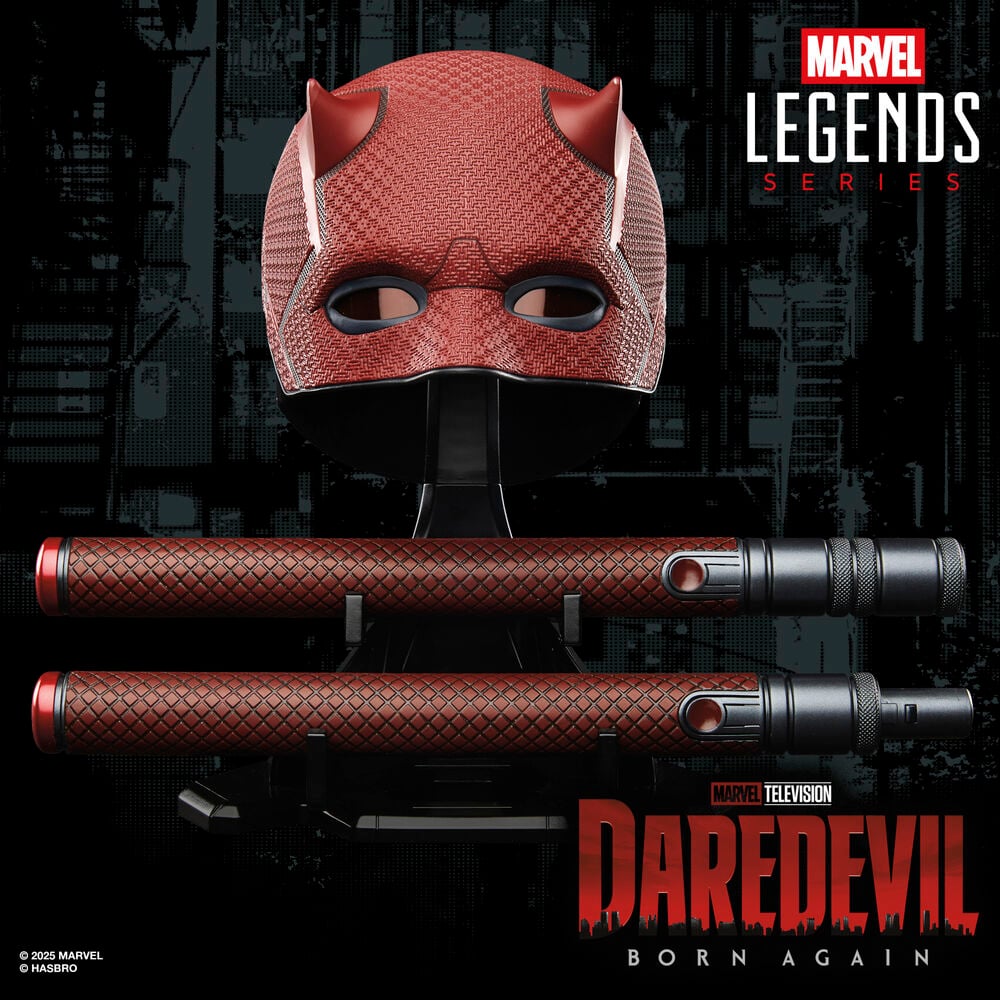 Replica Mascara + Baston de combate Born Again Daredevil Marvel Legends Series HASBRO