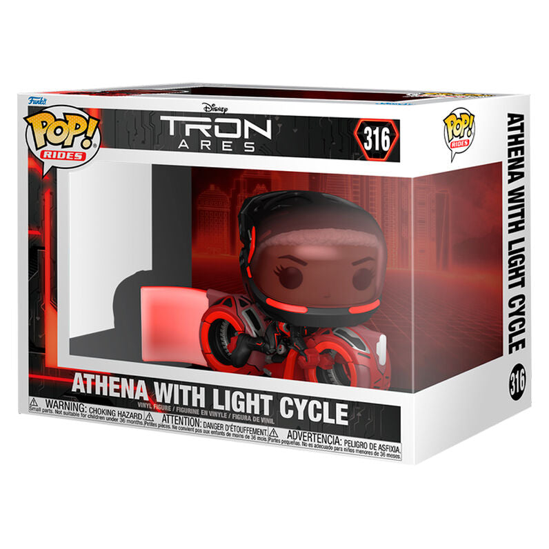 Figura POP Rides Disney Tron Ares Athena with Light Cycle FUNKO