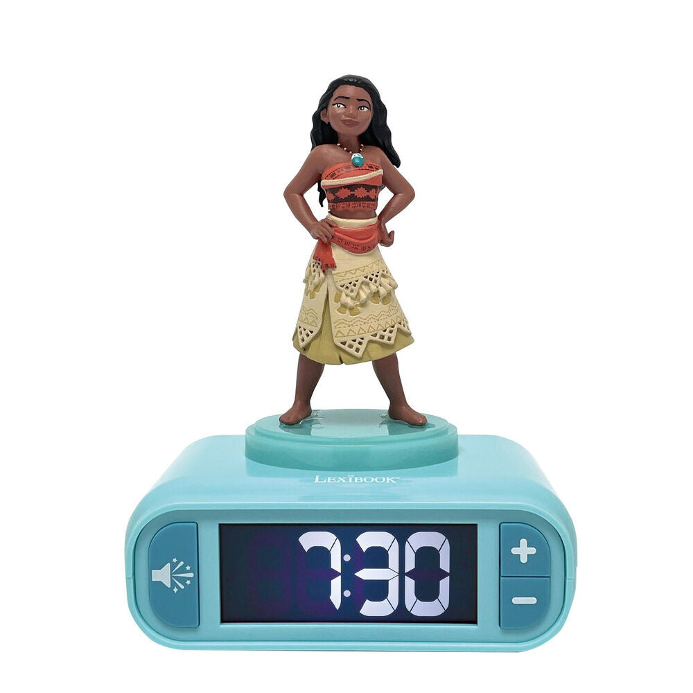 Reloj Despertador Luz Nocturna 3D Vaiana Moana Disney LEXIBOOK