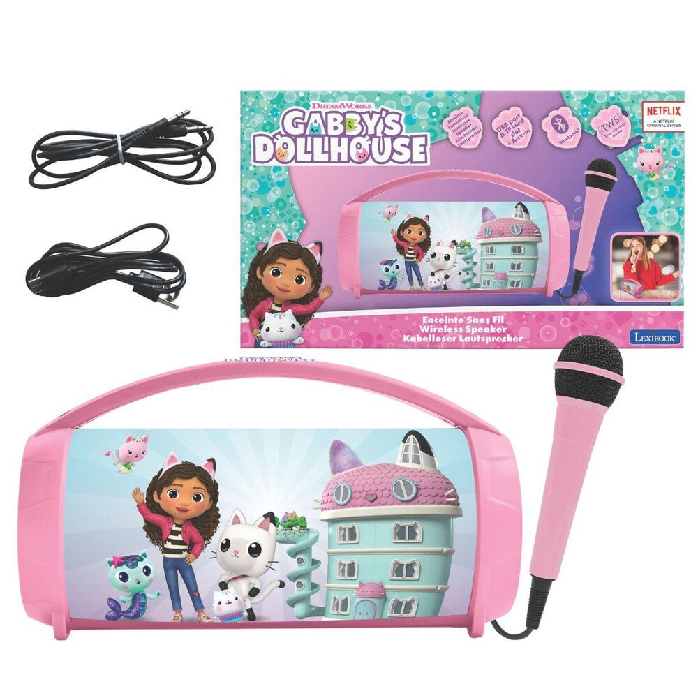 Altavoz Bluetooth Luminoso + Microfono La Casa de Muñecas de Gabby LEXIBOOK