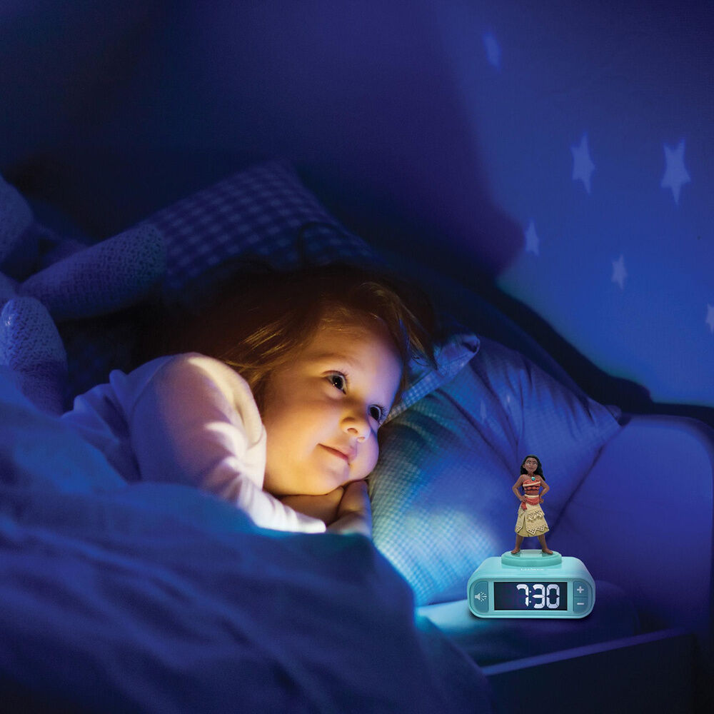 Reloj Despertador Luz Nocturna 3D Vaiana Moana Disney LEXIBOOK